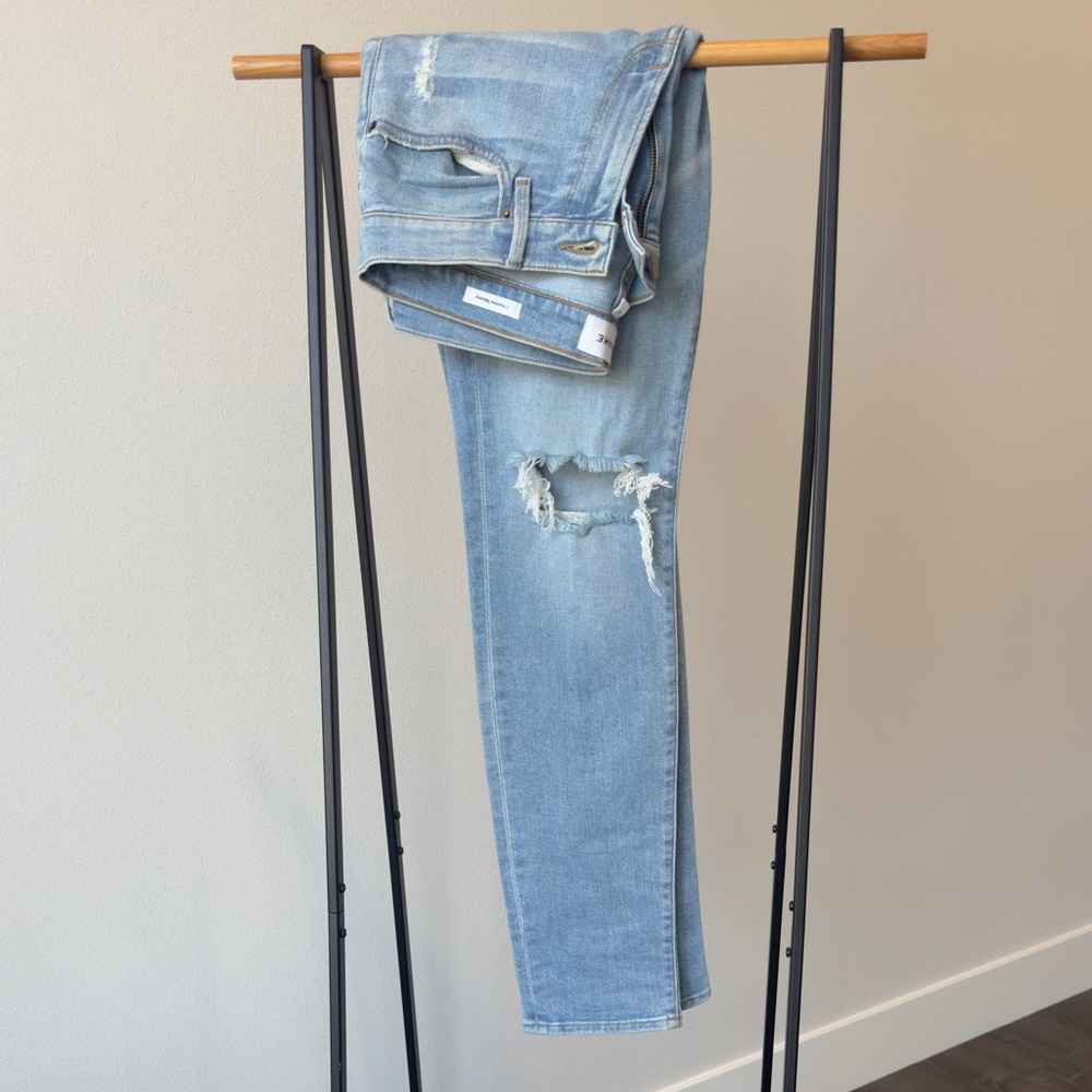 Frame Denim Light Blue Distressed Skinny Jeans